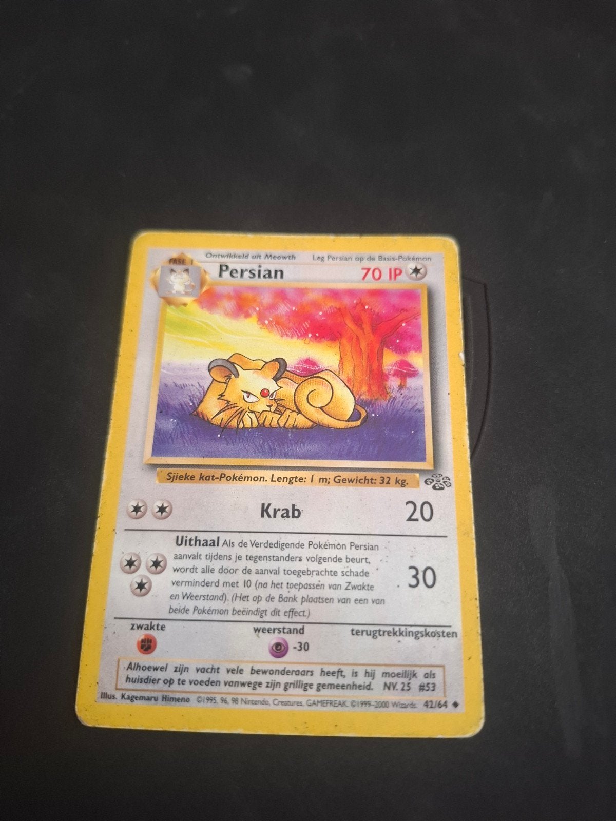 Pokémon Kaart Persian 70 IP - Base Set 42/64, Ophalen of Verzenden, Gebruikt, Losse kaart
