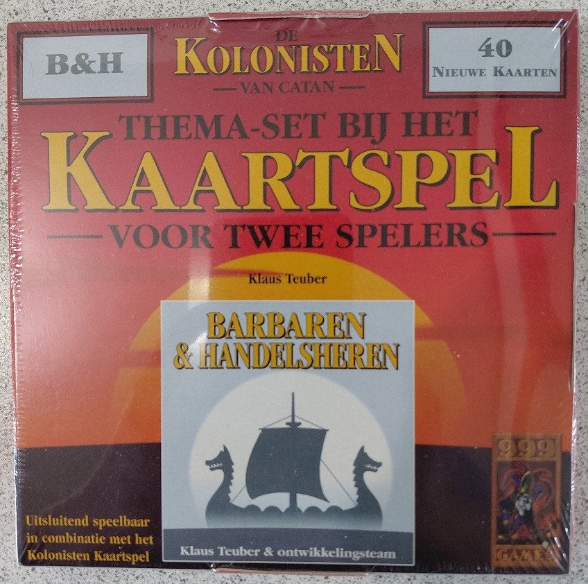 Kolonisten van Catan kaartspel uitbr. Barbaren& Handelsheren, Een of twee spelers, Ophalen of Verzenden, Nieuw, 999 Games
