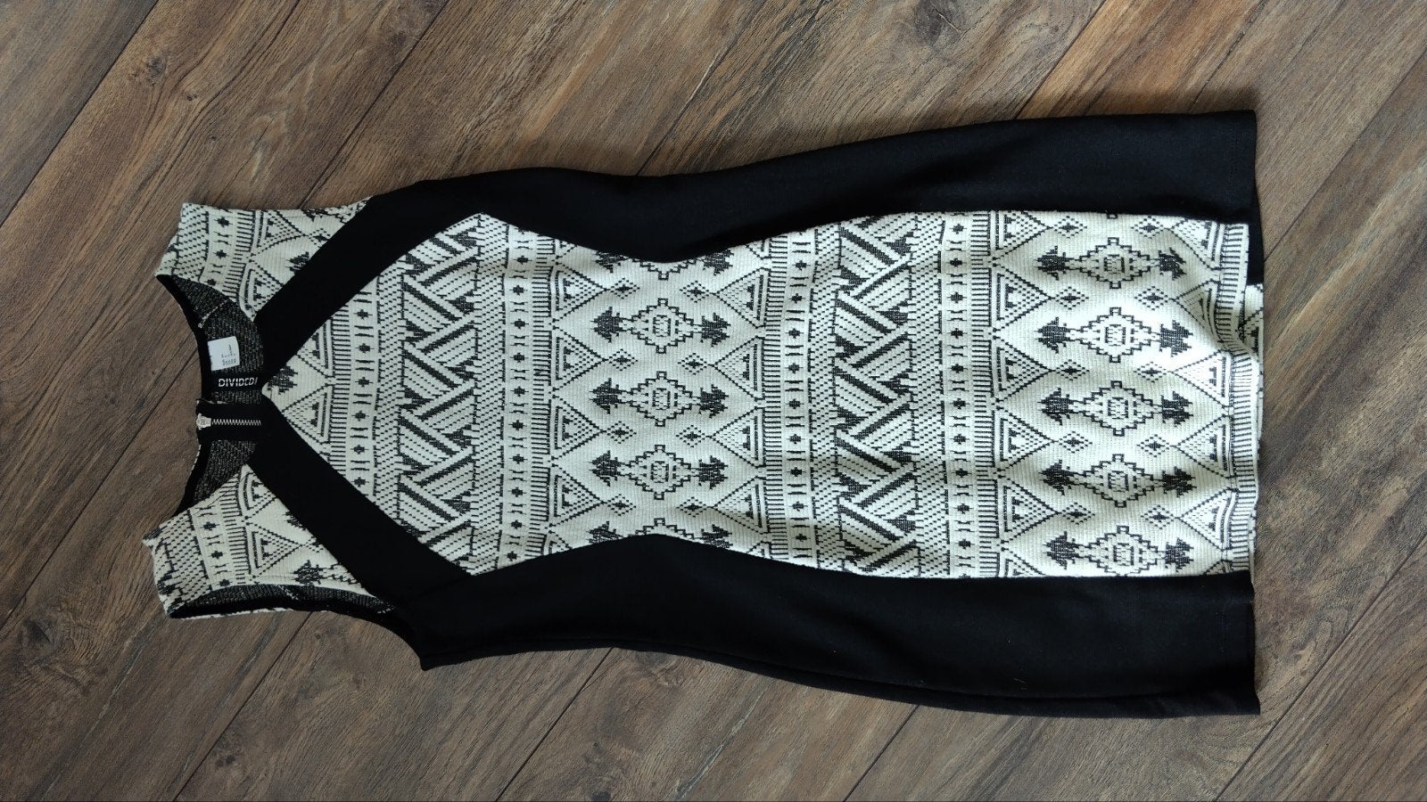 H&M Divided jurk met Aztec print, Kleding | Dames, Zwart, H&M Divided, Ophalen of Verzenden, Zo goed als nieuw