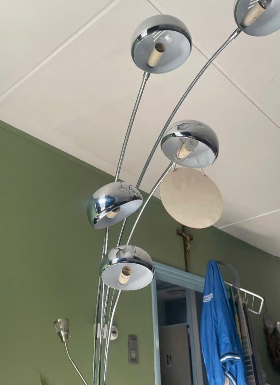 Grote Kare Design Vloerlamp met Marmeren Voet - Topkwaliteit, Huis en Inrichting, Ophalen, Gebruikt, E14 (klein), 150 tot 200 cm