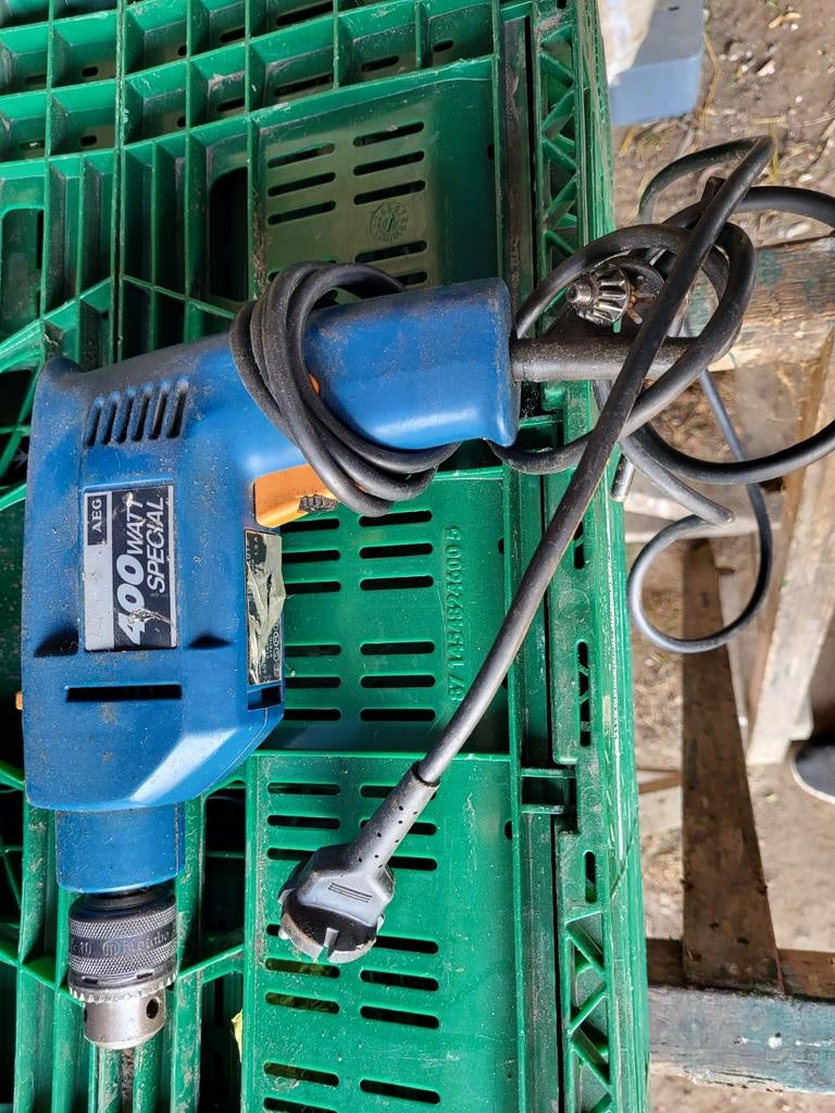 AEG 400 Watt Special Boormachine - Gebruikt, Doe-het-zelf en Verbouw, Gereedschap | Boormachines, Ophalen of Verzenden, Gebruikt