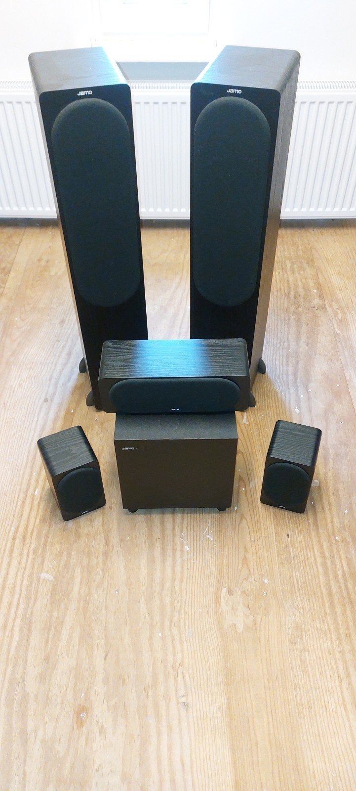 Jamo 5.1 Home Cinema Speakerset - Zwart, Audio, Tv en Foto, Luidsprekers, Ophalen, Gebruikt, Surroundset, Geschikt voor surround/home cinema