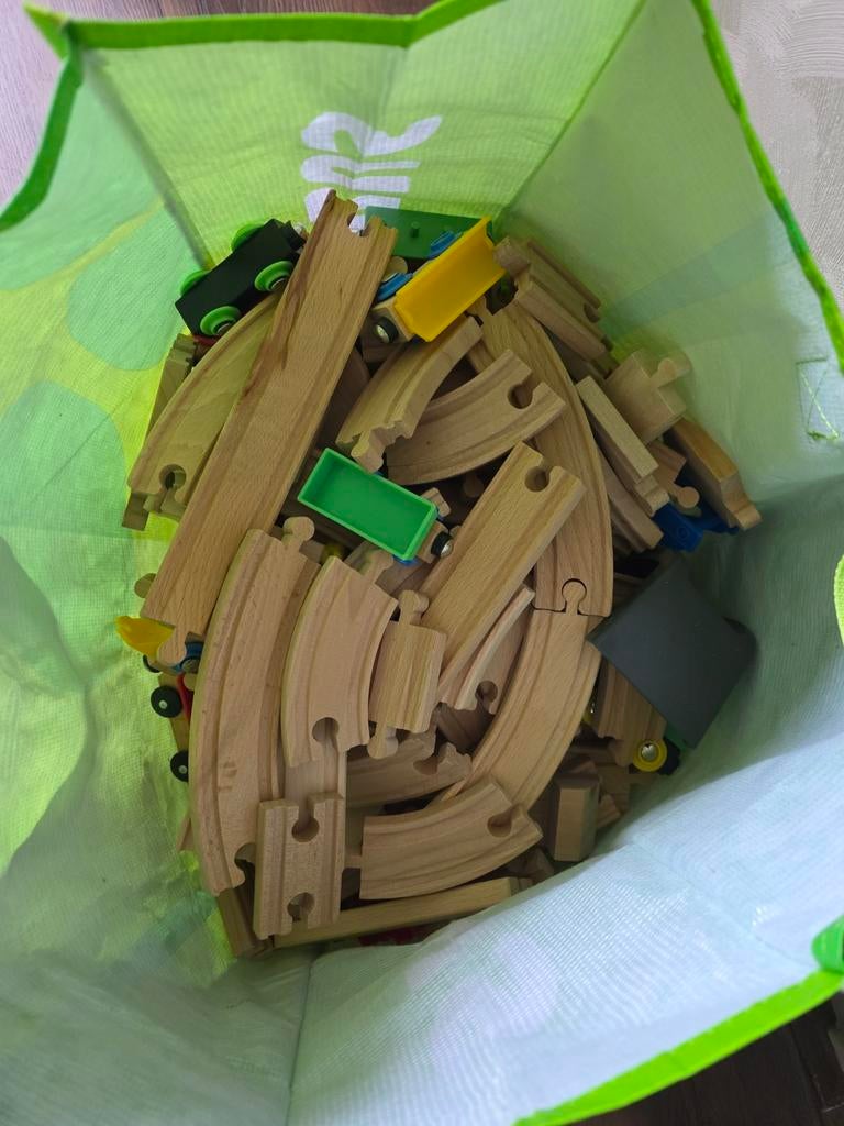 Tas met houten treinspoor, Kinderen en Baby's, Speelgoed | Houten speelgoed, Ophalen