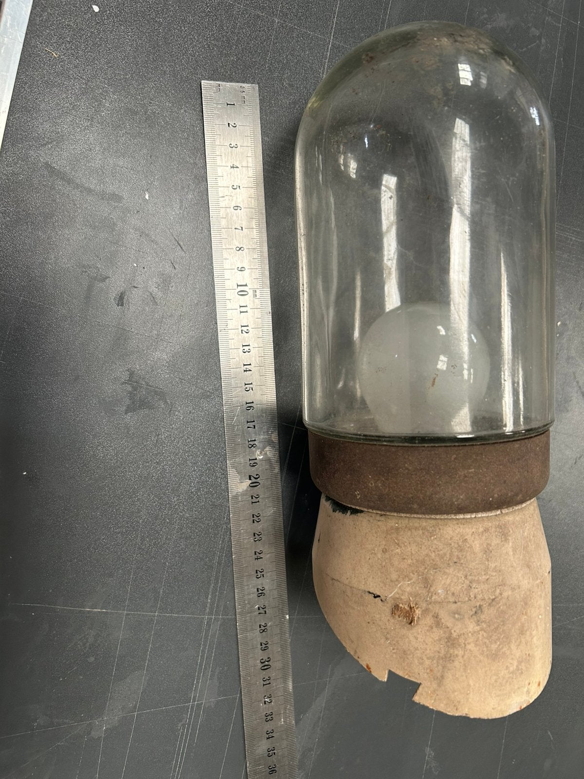 Oude buiten lamp glas, Ophalen of Verzenden, Zo goed als nieuw