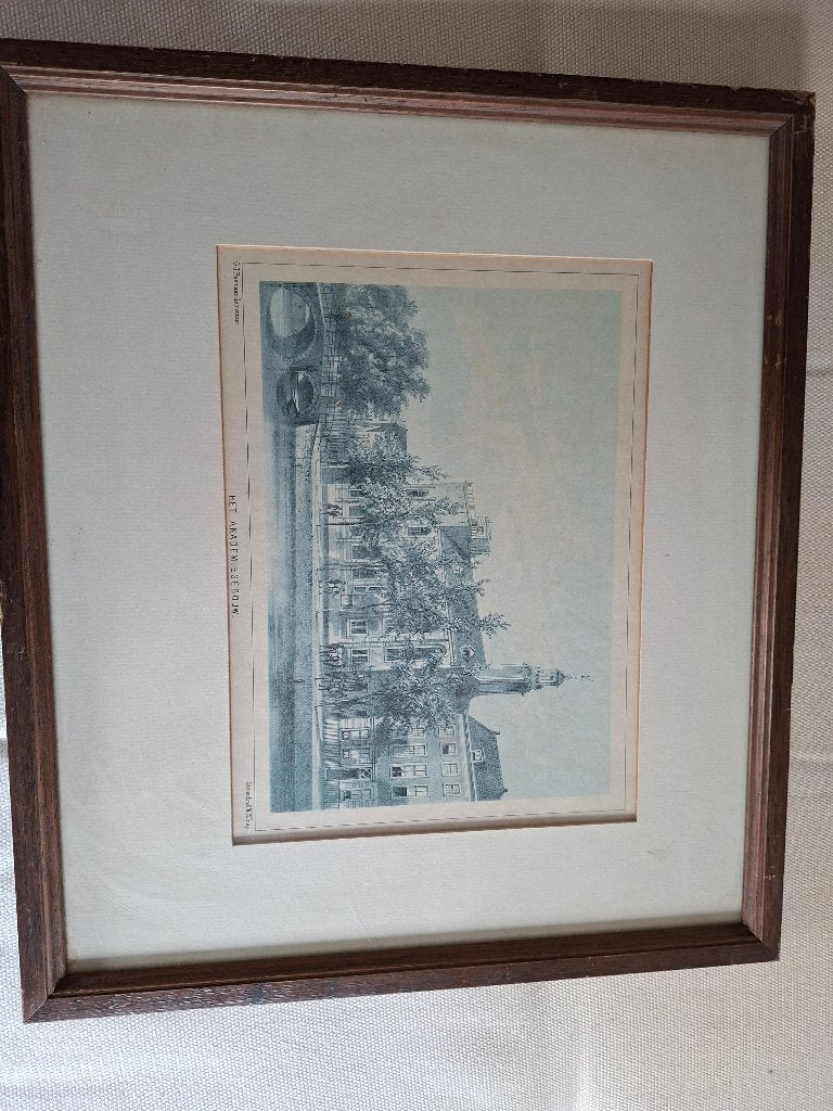 tekening van Academiegebouw Leiden, Ophalen of Verzenden