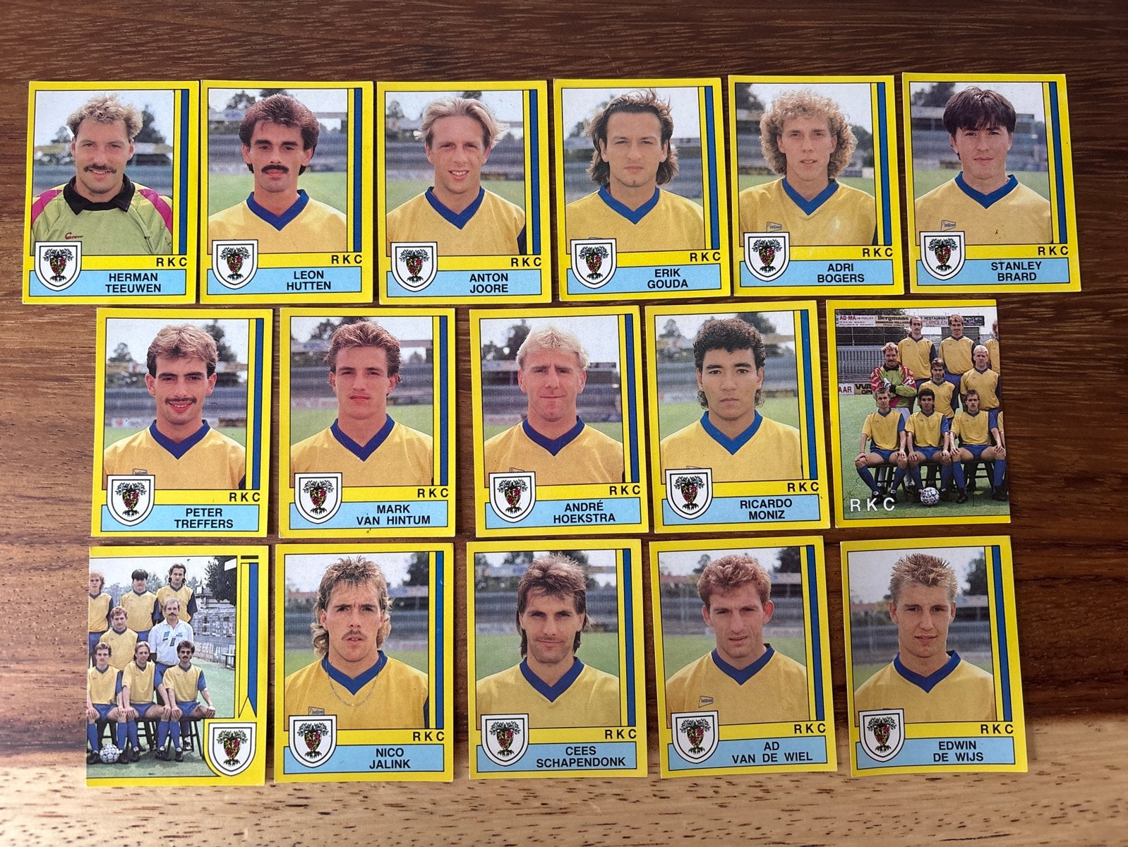 Panini Voetbal 90 RKC Waalwijk Plaatjes - Set van 16, Ophalen of Verzenden, Zo goed als nieuw, Stickers en Plaatjes