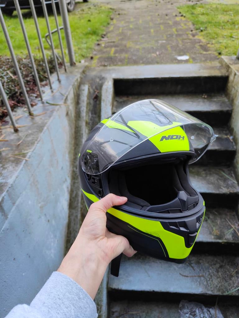 NOX Integraalhelm - Zwart/Neon Geel, Motoren, Kleding | Motorhelmen, M, Heren, Integraalhelm, Tweedehands