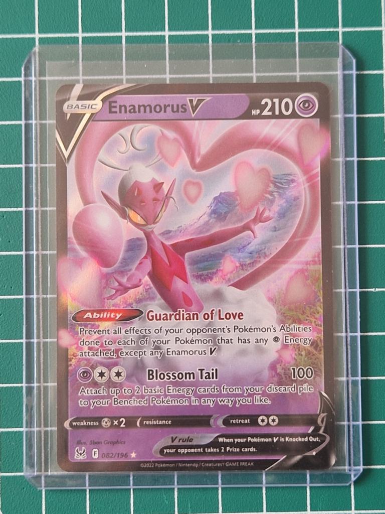 pokémon kaart, Enamorus V, #082/196, Ophalen of Verzenden, Zo goed als nieuw