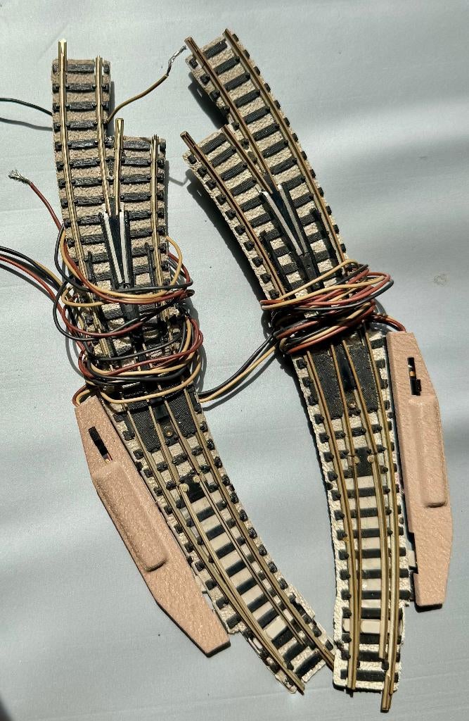 Fleischmann  N – Twee gebogen wissels, Gebruikt, Gelijkstroom, Fleischmann, Rails