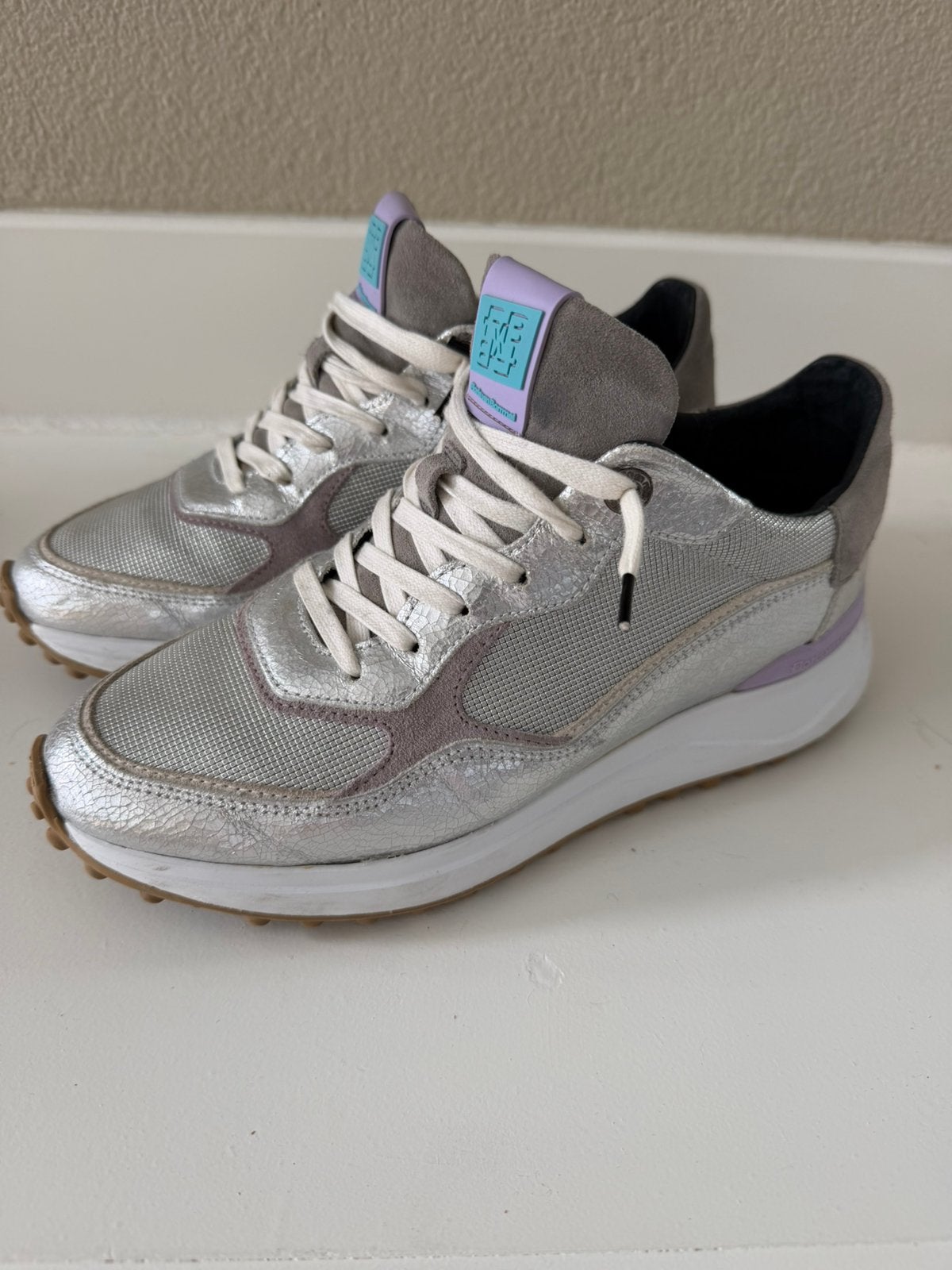 Floris van Bommel Sneakers Zilver Noppi * maat 38,5, Ophalen of Verzenden, Zo goed als nieuw, Overige kleuren, Sneakers of Gympen