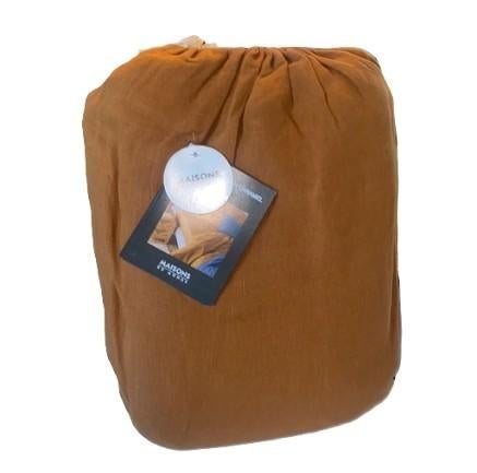 100% linnen hoeslaken 160x200 Cognac, Bruin, Hoeslaken of Sloop, Ophalen of Verzenden, Nieuw
