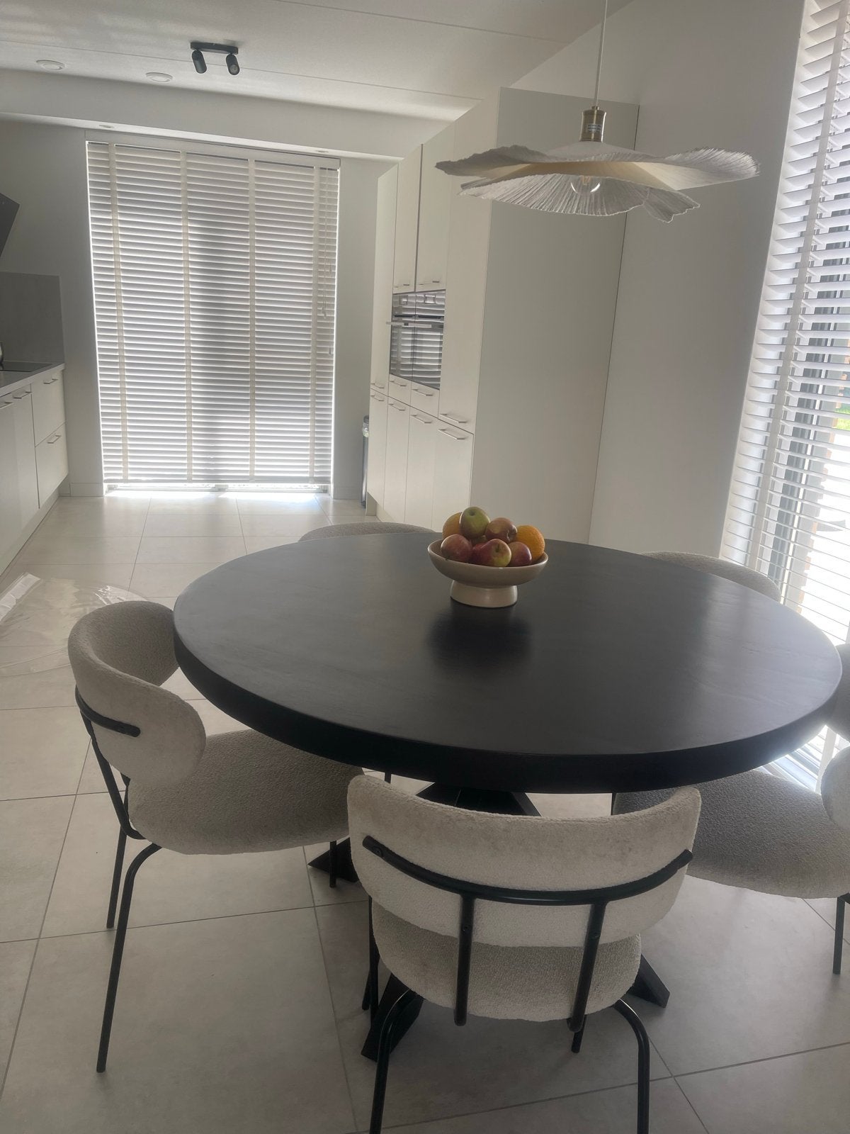 Ronde eettafel - 130 cm diameter, 80 cm hoog, Ophalen, Gebruikt, 100 tot 150 cm, Rond
