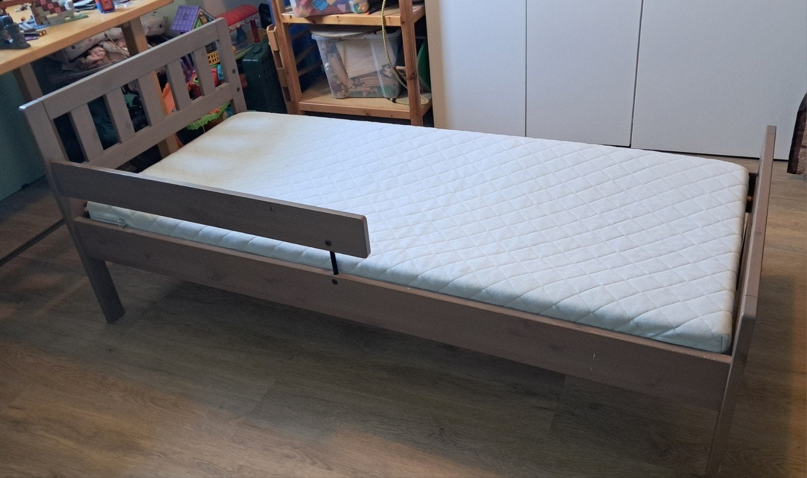 IKEA Mygga bed 160x70, met lattenbodem en matras, Ophalen, Gebruikt, Bruin, Overige maten