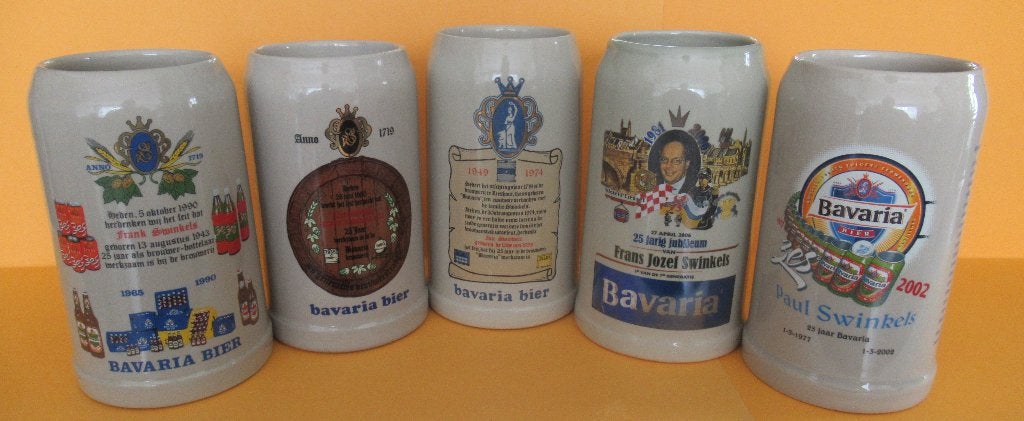BAVARIA BIER, 5 x stenen 1 liter pullen, set nr. 6, Ophalen of Verzenden, Nieuw, Pul(len), Bavaria