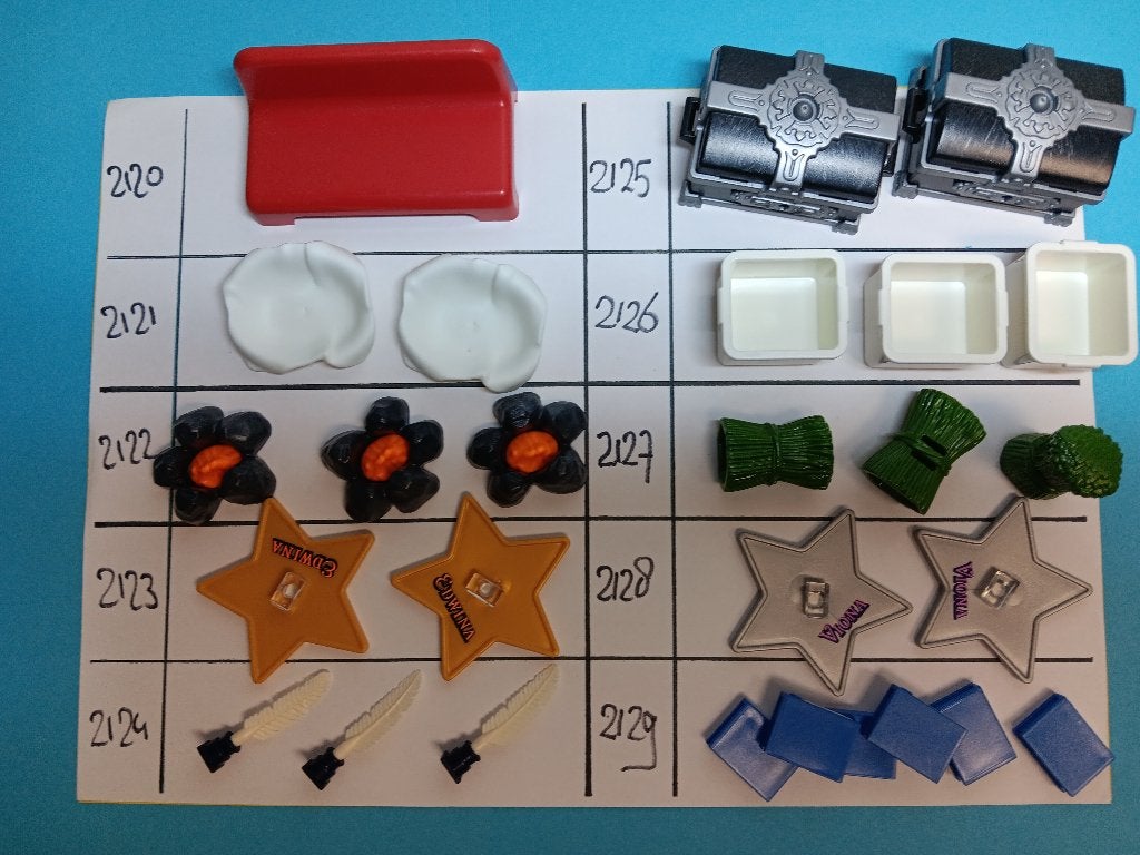 Playmobil Onderdelen 2120-29 Schoof Koffer Inktpot Vuur kist, Verzenden, Gebruikt, Losse onderdelen