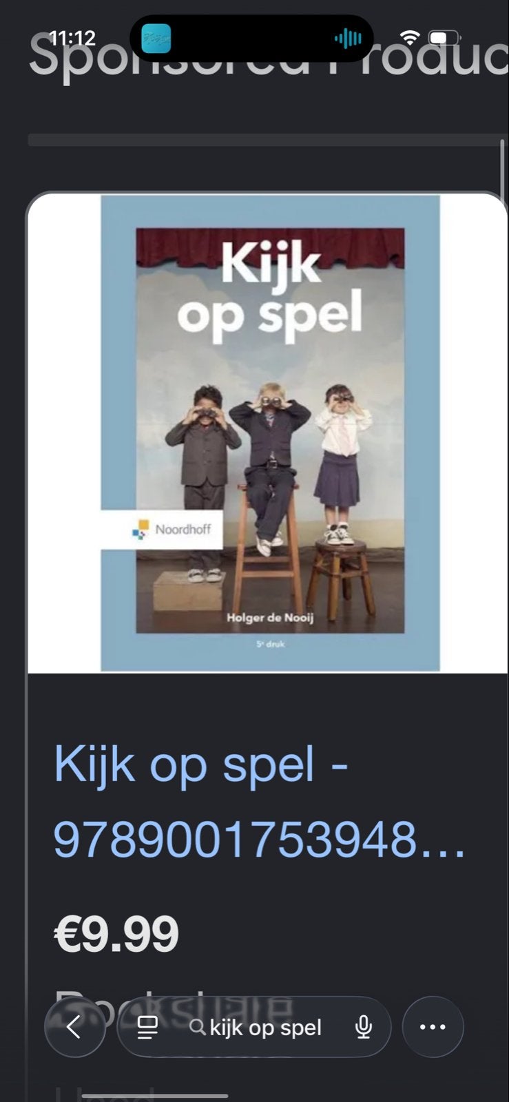 Kijk op spel - Holger de Nooij (5e druk), Ophalen of Verzenden, Alpha, Gelezen, HBO
