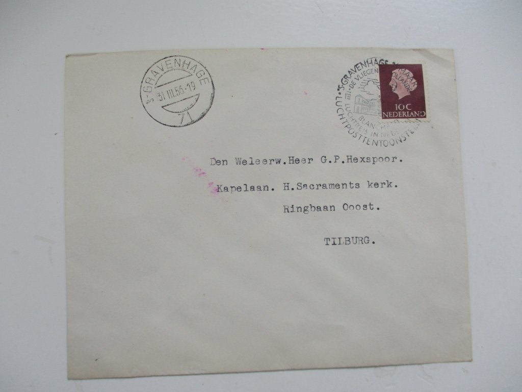 Oude Envelop met Postzegel en Stempel - Den Haag 1956, Verzenden, Envelop
