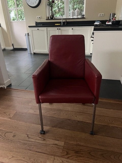 eetkamerstoel, Huis en Inrichting, Stoelen, Ophalen, Gebruikt, Leer, Vier