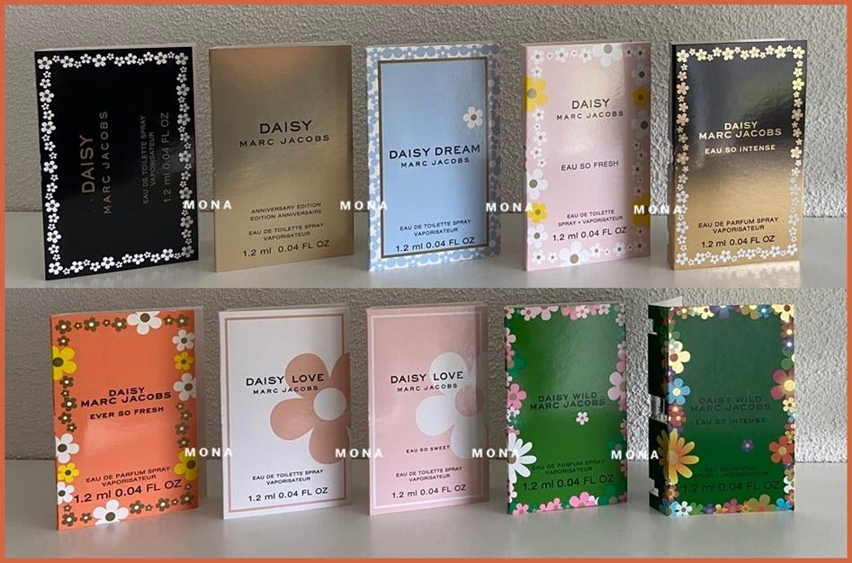 Daisy set 11 parfum samples proefjes testers monsters, Sieraden, Tassen en Uiterlijk, Uiterlijk | Parfum, Nieuw, Verzenden