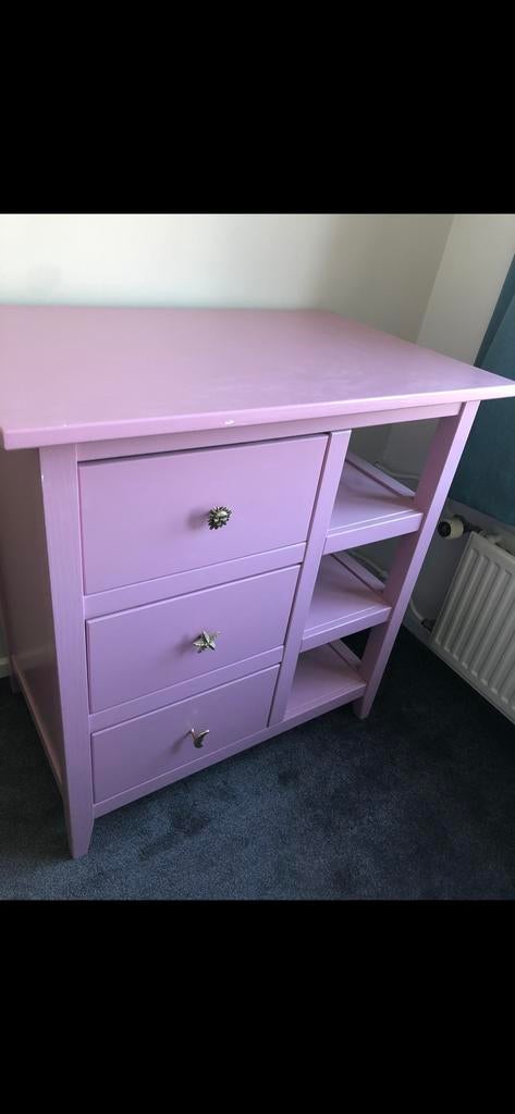 Roze Commode met Lades en Open Vakken - Gebruikt, Ophalen, Gebruikt, 50 tot 70 cm, 75 tot 100 cm