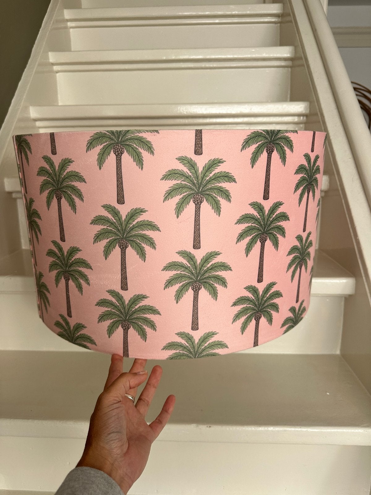 Nieuwe fluwelen/ velours lampenkap met palmbomen, 50 cm, Rond, Nieuw, Ophalen, Hanglamp