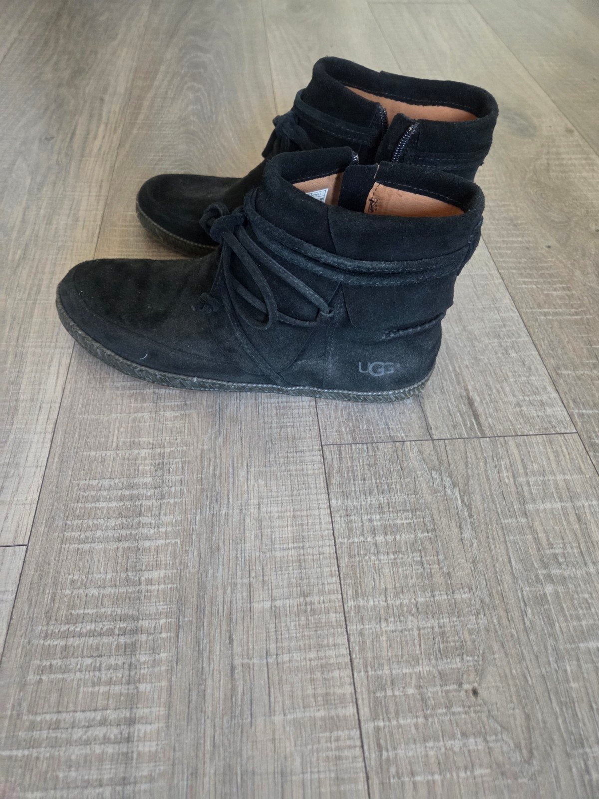 Zwarte UGG enkellaarzen met rits maat 39, Ophalen, UGG, Zwart, Lage of Enkellaarzen