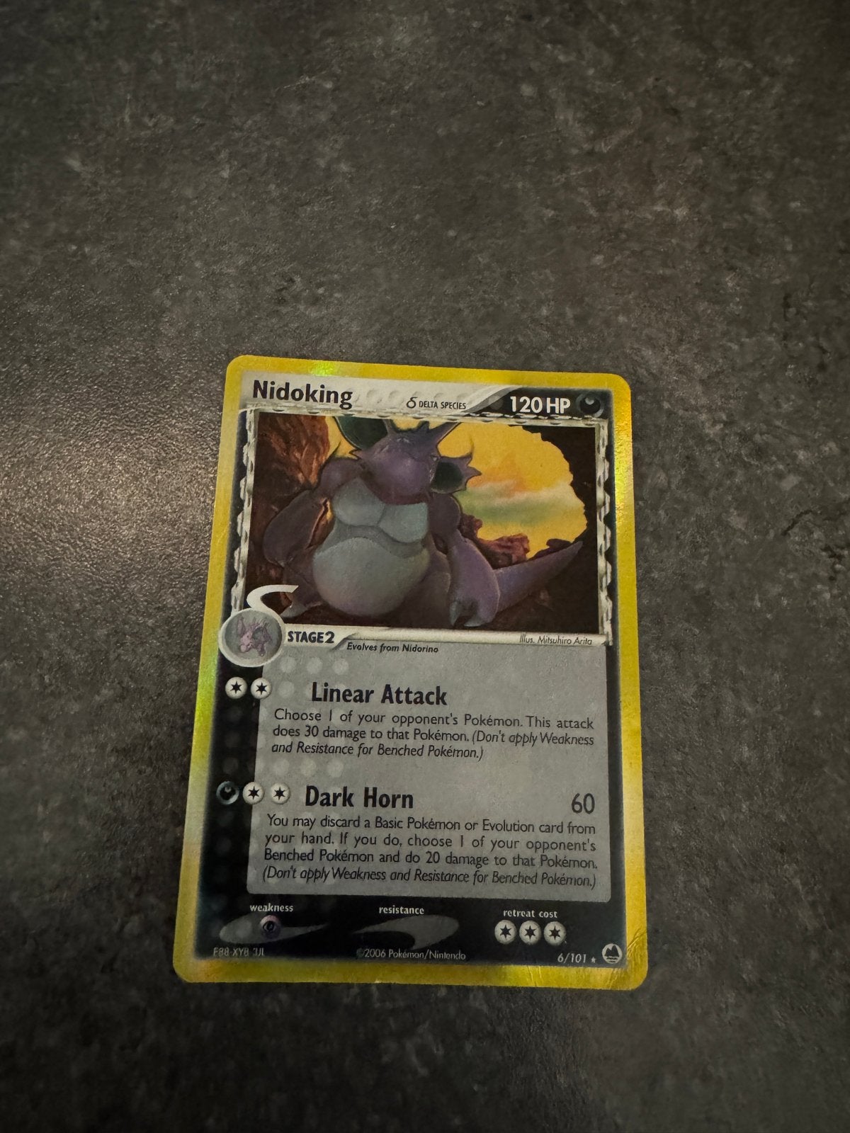 Nidoking Delta Species Pokémon kaart, Ophalen of Verzenden, Gebruikt, Losse kaart