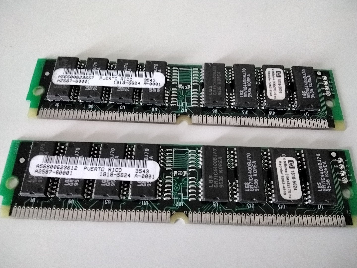 Paartje van 4mb 72pins FPM geheugen met HP onderdeelnummer, Ophalen of Verzenden, Desktop