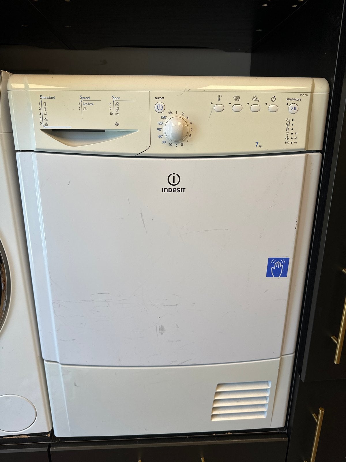Indesit IDCA735(EU) Condensdroger 7kg droger, Witgoed en Apparatuur, Ophalen, 6 tot 8 kg, Gebruikt, Voorlader