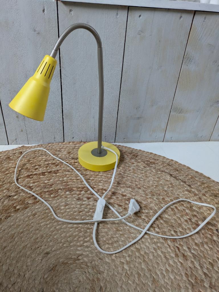Vintage Ikea Kvart gele bureaulamp, Ophalen of Verzenden, Gebruikt, Metaal