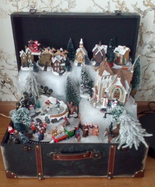 Kersthuisjes en figuurtjes en boompjes, Diversen, Ophalen, Gebruikt