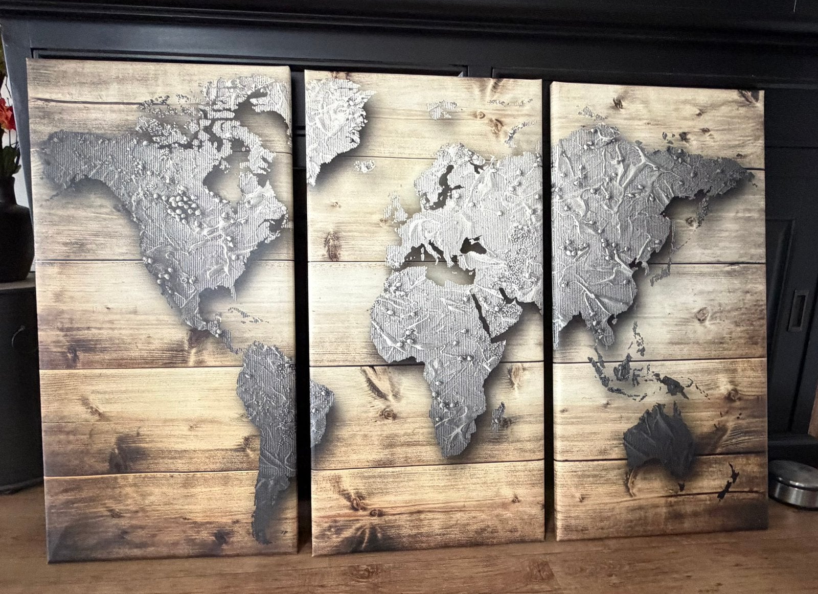 Drieluik “De wereld”, Ophalen, Zo goed als nieuw, Schilderij, Minder dan 50 cm