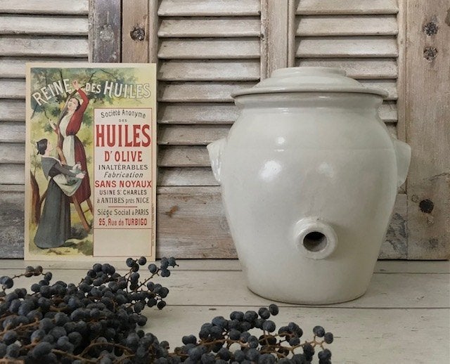 Digoin Sarreguemines grès pot vinaigre olijfolie pot grijs, Antiek en Kunst, Antiek | Keramiek en Aardewerk, Ophalen of Verzenden