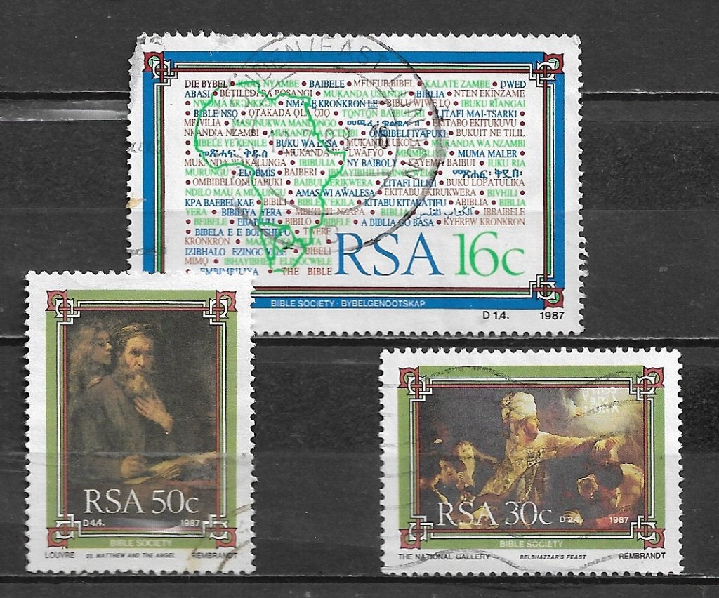 Zuid Afrika 1987 Bijbel vereniging Rembrandt, Postzegels en Munten, Verzenden, Zuid-Afrika, Gestempeld