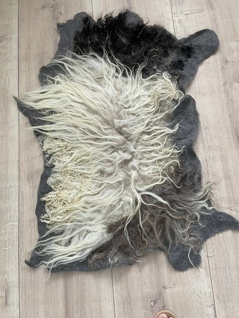 Gevilte schapenvacht middelgroot, Rechthoekig, Nieuw, 200 cm of meer, 50 tot 100 cm