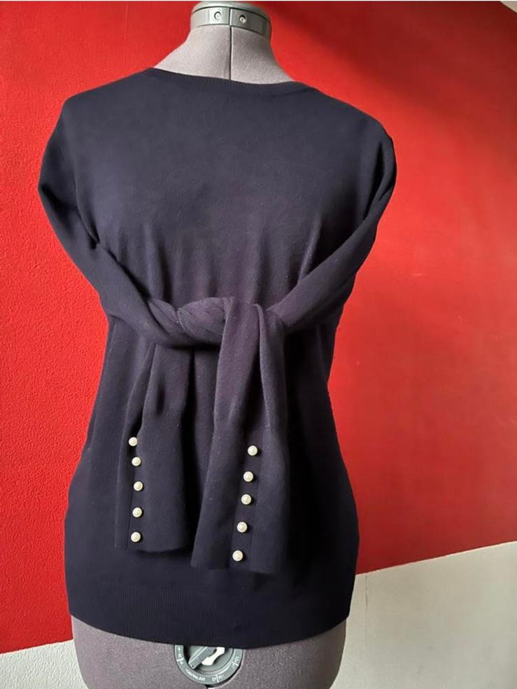 Zara knit donkerblauwe dunne trui maat L ., Ophalen of Verzenden, Zo goed als nieuw, Maat 38/40 (M), Blauw