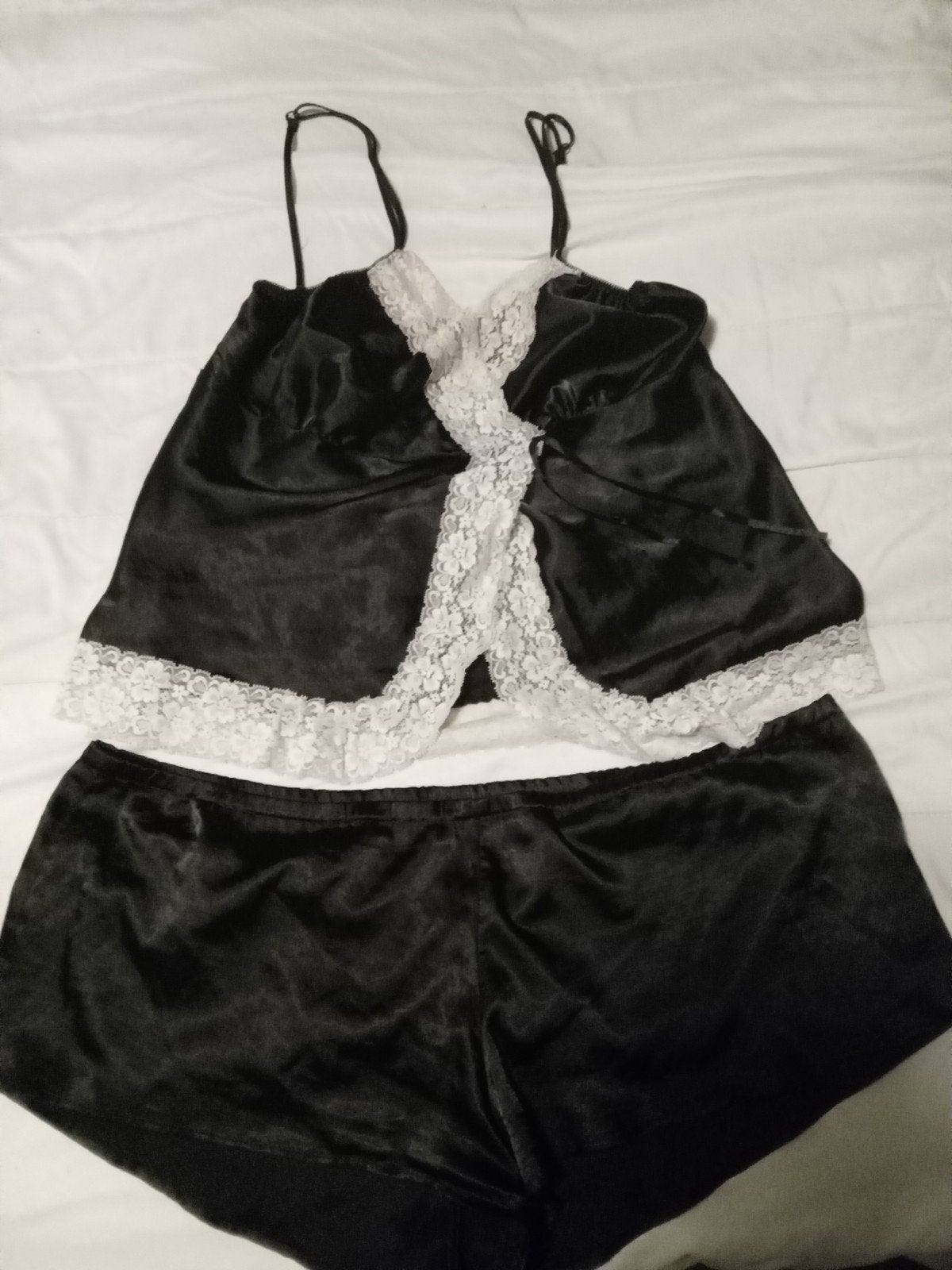 Besired shortama cami set zwart satijn XXL, Ophalen of Verzenden, Zwart, Nachtkleding