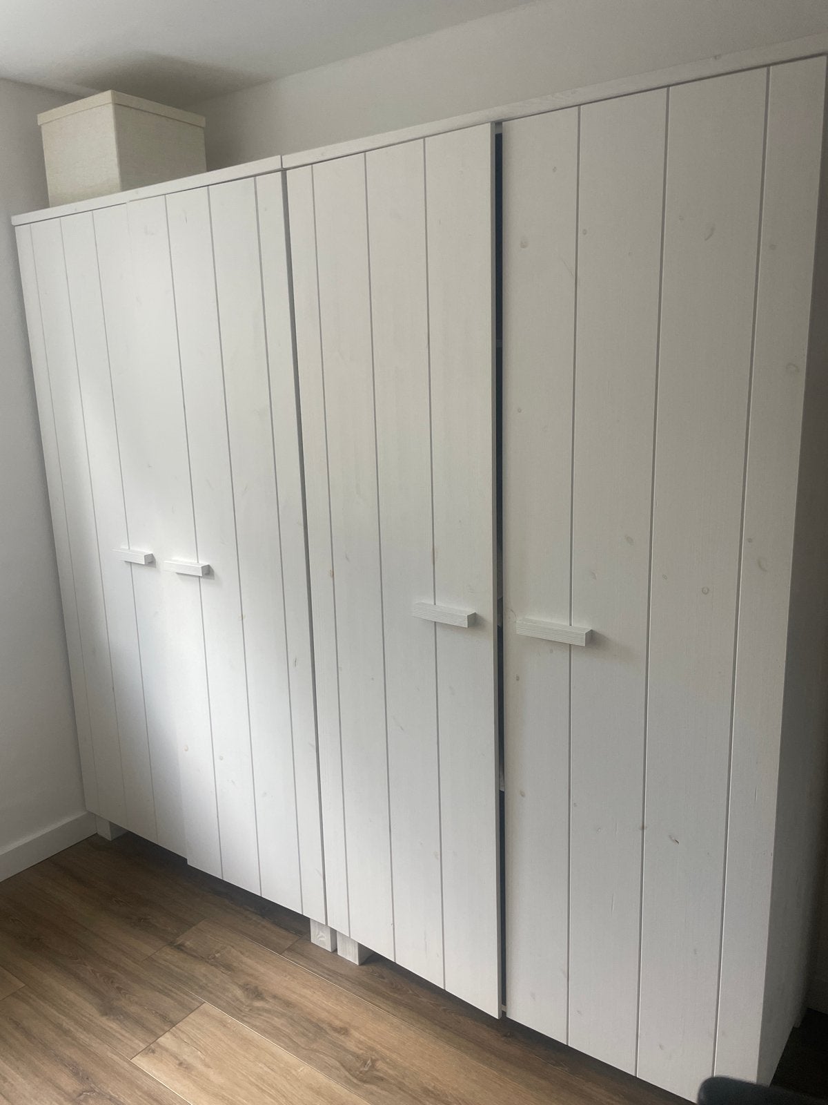 2x Witte Kledingkast met Hang- en Legruimte (55x110x200cm), Ophalen, Gebruikt, 100 tot 150 cm, 200 cm of meer
