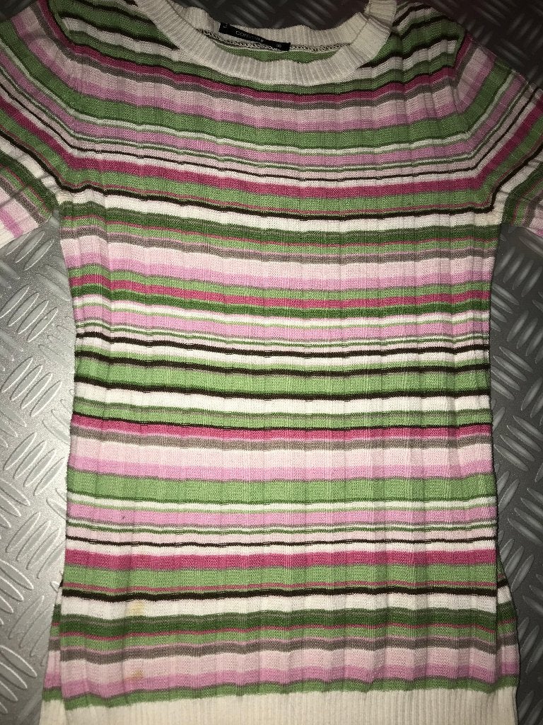 Gestreepte groen roze trui met korte mouwen Comma maat 36, Kleding | Dames, Nieuw, Maat 36 (S), Groen, Comma