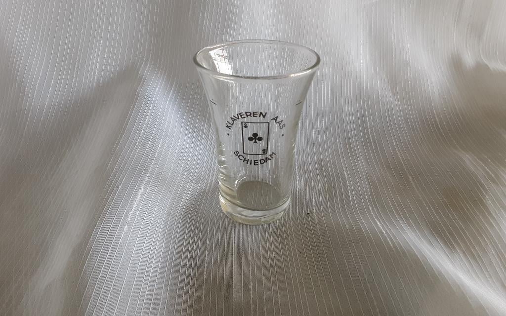 KLAVEREN AAS Schiedam glaasje, Verzamelen, Ophalen of Verzenden, Zo goed als nieuw, Borrel- of Shotglas