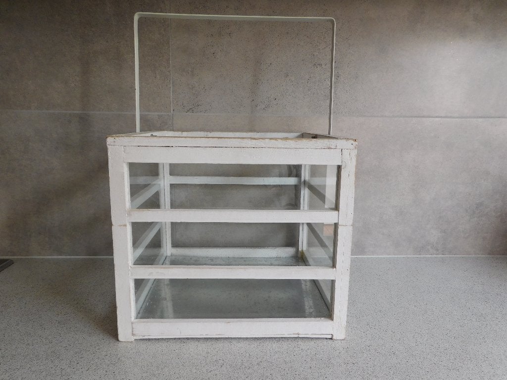 Windlicht 30x30x26 cm. Wit Hout, 25 tot 50 cm, Wit, Ophalen of Verzenden, Zo goed als nieuw