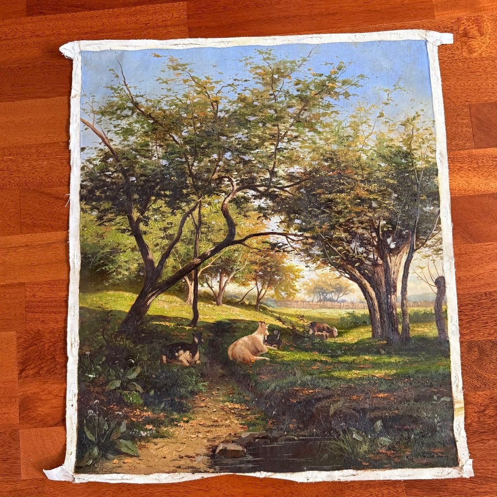 Klassiek Schilderij, Doek, Ophalen of Verzenden, Handgeschilderd, Olieverf