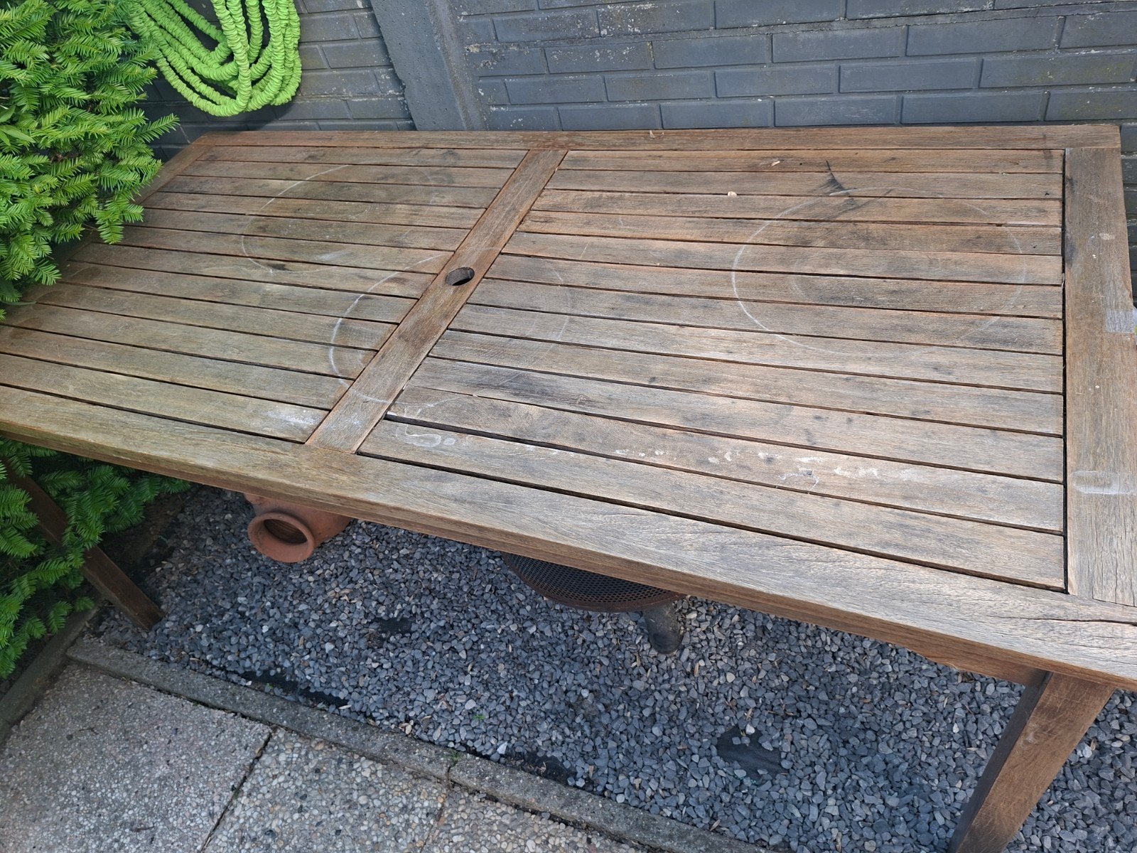 Houten tuintafel 180x90 cm, Tuin en Terras, Ophalen, Gebruikt, Rechthoekig, Hout