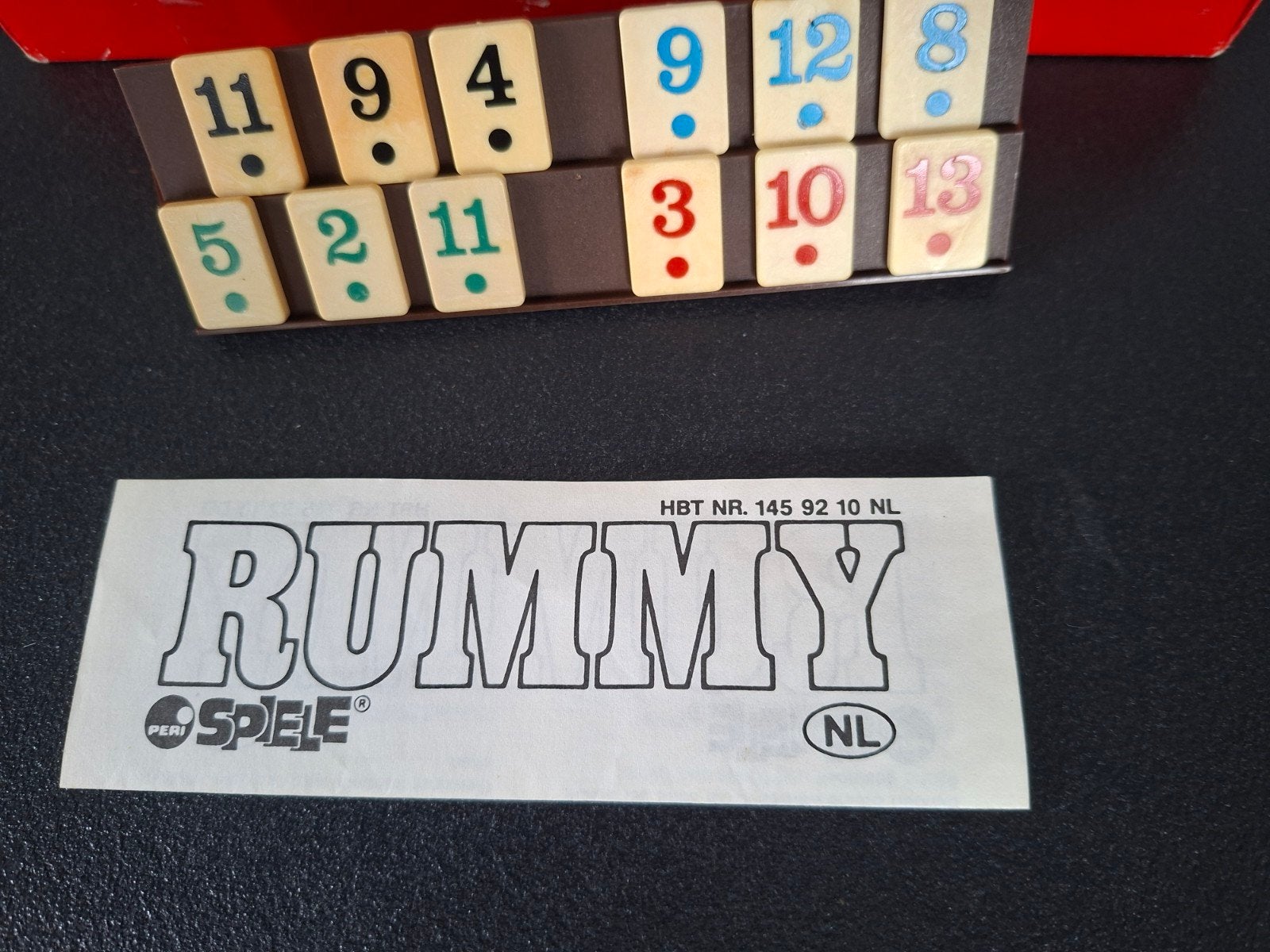 Rummikub  Peri Spiele vintage met plankjes en compleet, Drie of vier spelers, Ophalen of Verzenden, Gebruikt