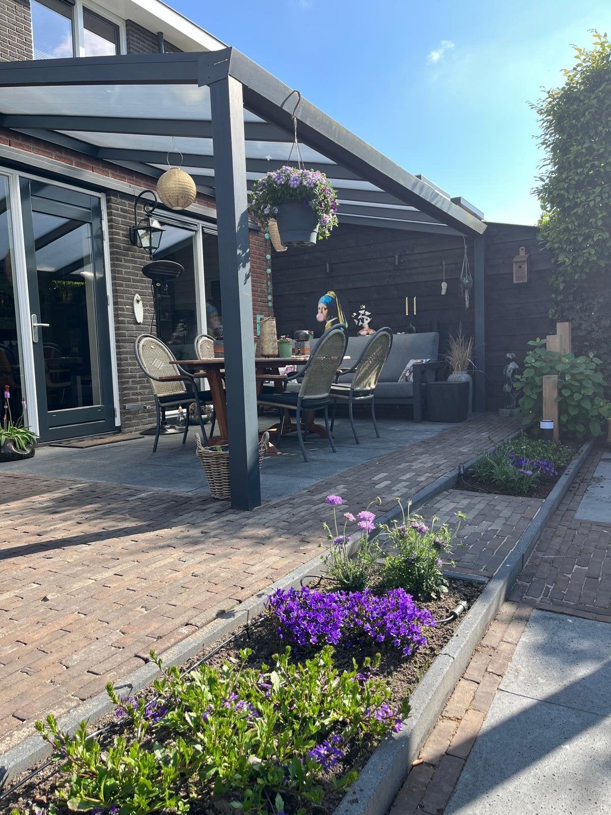 Aluminium Veranda met polycarbonaat platen., Tuin en Terras, Overkappingen, Ophalen, Gebruikt, Veranda