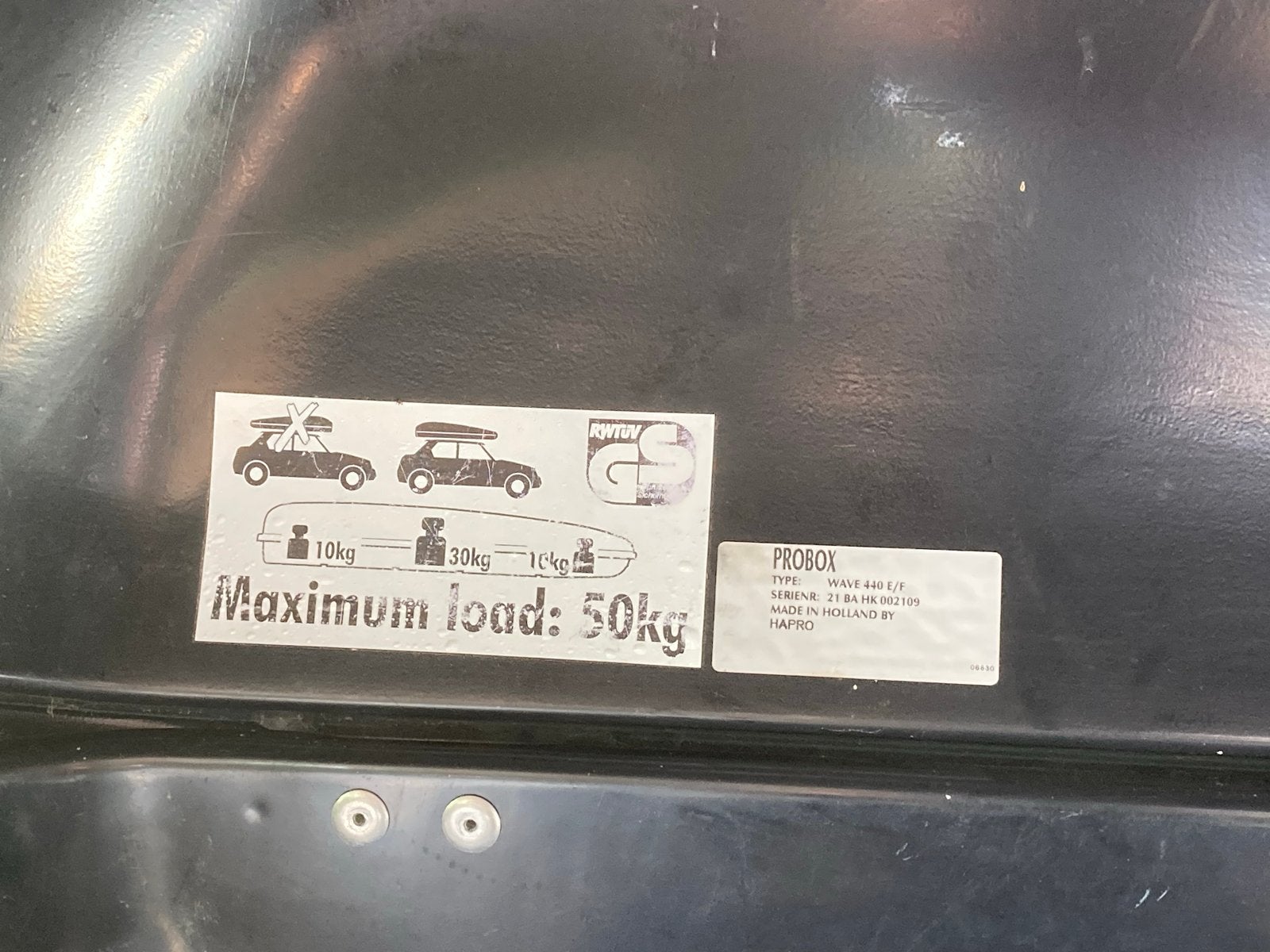 Hapro Probox Wave 440 dakkoffer - 50kg laadvermogen, Ophalen, Gebruikt