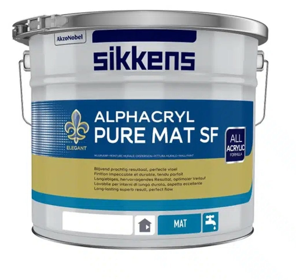 sikkens Alphacryl Pure Mat SF - 10L - Wit of RAL kleur, -, Wit, -, Nieuw