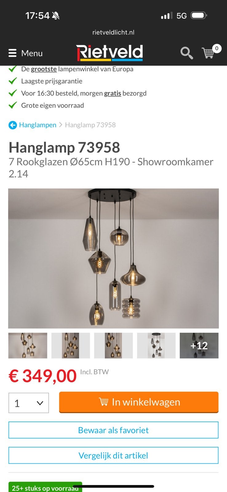 Hanglamp met bollen, Ophalen, Zo goed als nieuw