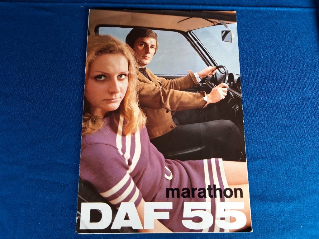 Folder Daf 55 Marathon 1971 Nederlands, Daf variomatic, Ophalen of Verzenden, Zo goed als nieuw, Overige merken