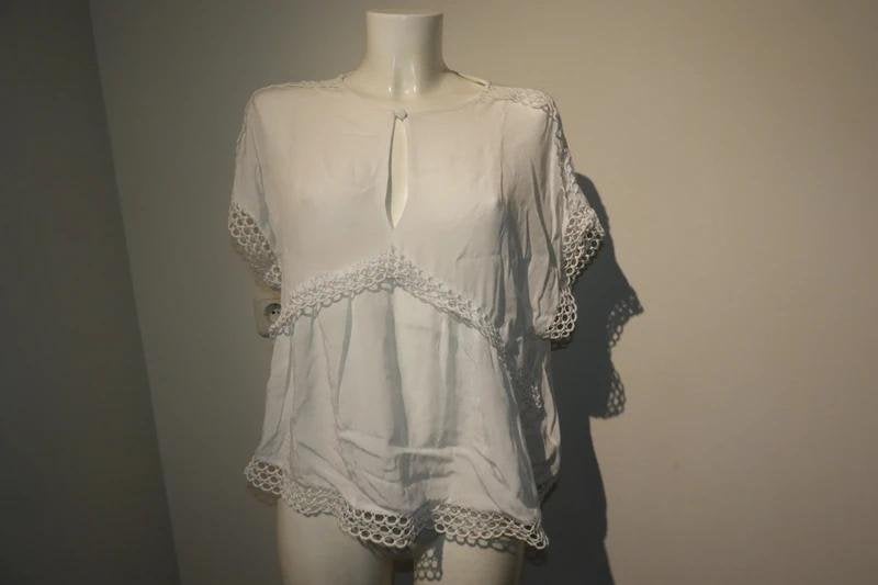 Iro mooie witte blouse top open werkjes afwerking 38